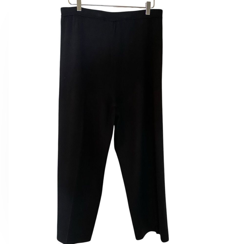 Jennifer Moore Pitites L black knit acrylic/wool blend pull up pants